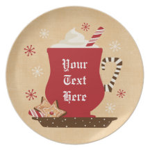Placa personalizada taza del día de fiesta platos para fiestas