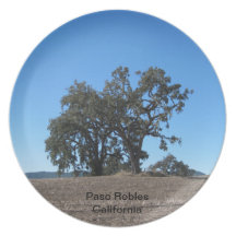 Placa: Robles majestuosos en Paso Robles, Californ Plato De Comida