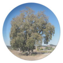 Placa: Robles rurales en Paso Robles, California Plato De Cena