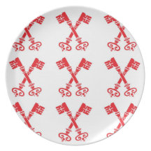 Placa roja de las llaves plato