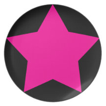 PLACA ROSADA DE LA ESTRELLA PLATO DE COMIDA