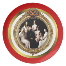 Placa rusa de la familia imperial platos para fiestas