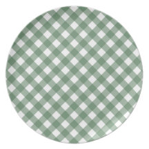 Placa verde de la guinga plato de comida