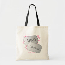 Placas de identificación de la novia del ejército bolsa de mano