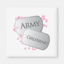 Placas de identificación de la novia del ejército imán para frigorífico
