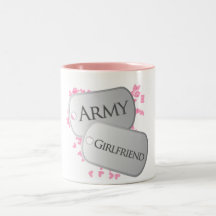 Placas de identificación de la novia del ejército taza