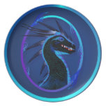 Placas negras de cuernos del dragón plato de cena