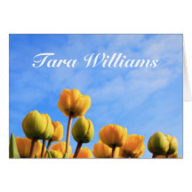 Placecard del nombre de la tabla del tulipán tarjeton