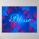 Placer azul Blisse del Poinsettia del navidad Impresiones