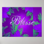 Placer púrpura Blisse del Poinsettia del navidad Posters