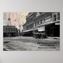 Placerville CA con el mapa, Lynn Peebles Impresiones