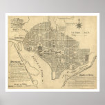 Plan del mapa 1792 del Washington DC Impresiones