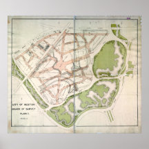 Plan propuesto de la calle para Fenway del oeste,  Posters