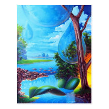 PLANETA  ÁGUA - Leomariano artista plastico Cartao Postal