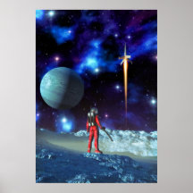 Planeta del astronauta y del extranjero posters