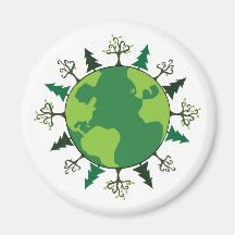 Planeta verde imán para frigorifico