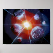 Planetas de la explosión de la Nova del espacio sp Posters
