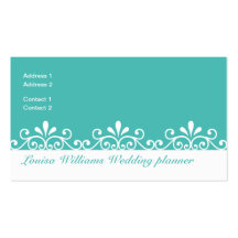 Planificador elegante del boda de los remolinos de tarjeta personal