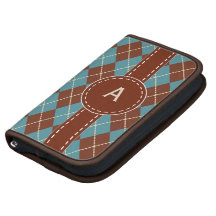 Planificador en folio azul con monograma de Argyle