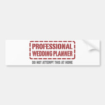 Planificador profesional del boda pegatina de parachoque