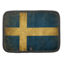 Planificador sucio del vintage con la bandera suec