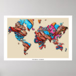 Planisferio caprichoso - mapa del mundo impresiones
