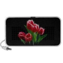 Planta del rojo de la flor del tulipán altavoces de viajar