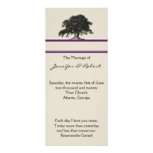 Plantación del roble en programa púrpura del boda diseños de tarjetas publicitarias