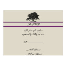 Plantación del roble en RSVP que se casa púrpura Tarjetas Postales