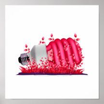 plantas de bombilla oblicuas del cfl del rojo ecol poster