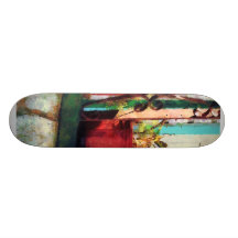 Plantas en el pórtico tablas de skate
