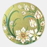 Plantas y flores decorativas pegatinas redondas