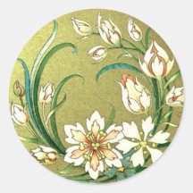 Plantas y flores decorativas pegatinas redondas