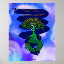 PLANTE un poster y un poema del arte del BOSQUE