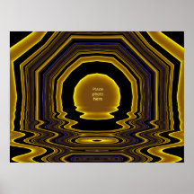 Plantilla #10 del marco del oro poster