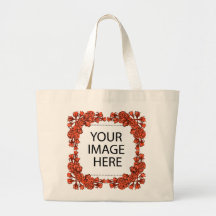 Plantilla anaranjada del tote de los rosas bolsa