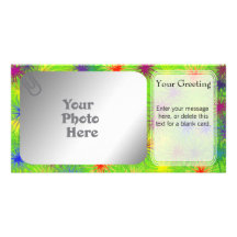 Plantilla borrosa verde de PhotoCard de los puntos Tarjeta Fotografica Personalizada