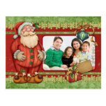 Plantilla caprichosa del navidad de Santa Postal