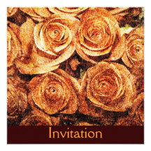 Plantilla coralina de la invitación de los rosas