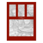 Plantilla cuadrada del rojo 4 tarjeta postal