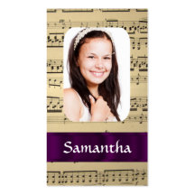 Plantilla de la foto de la hoja de música plantilla de tarjeta de visita