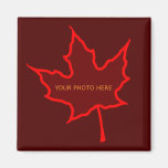 Plantilla de la foto de la hoja del otoño imán de frigorífico