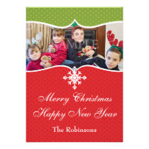 Plantilla de la foto del copo de nieve del navidad invitaciones