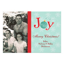 Plantilla de la foto del navidad de la alegría invitaciones