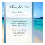 Plantilla de la invitación del boda de playa del d