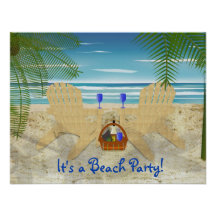 Plantilla de la invitación del fiesta de la playa