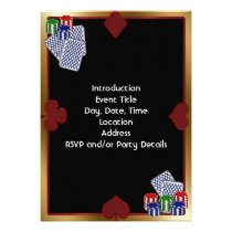 Plantilla de la invitación del fiesta del póker invitaciones