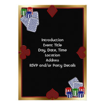 Plantilla de la invitación del fiesta del póker