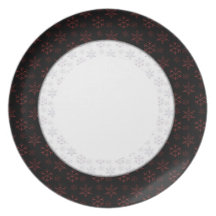Plantilla de la placa - copos de nieve plato de comida