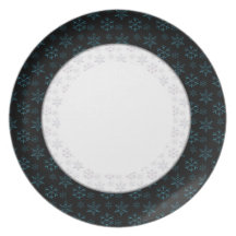 Plantilla de la placa - copos de nieve plato para fiesta
